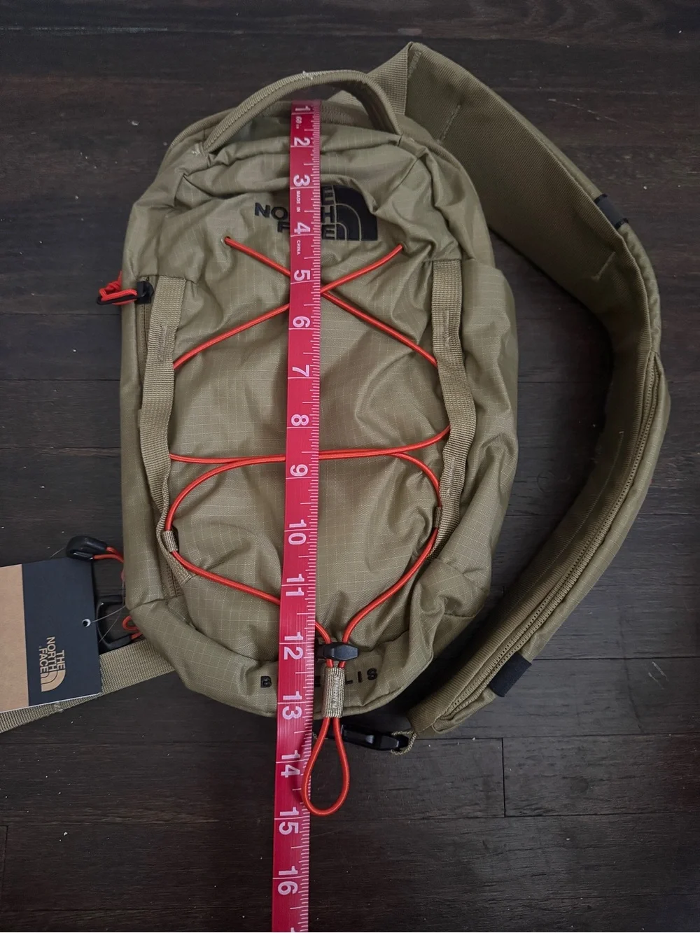The North Face Borealis Sling Bag Cedar-Lava with Red Detail NWT